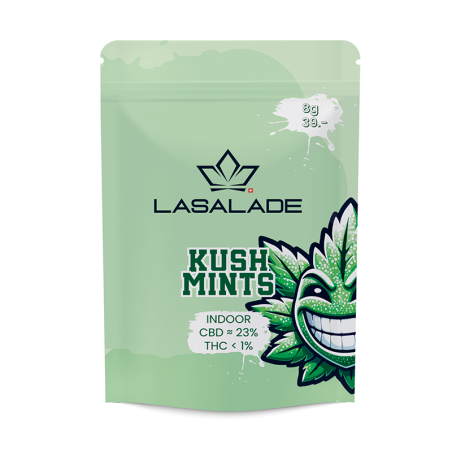 Kush Mints CBD Flowers 8g with 23% CBD, minty aroma