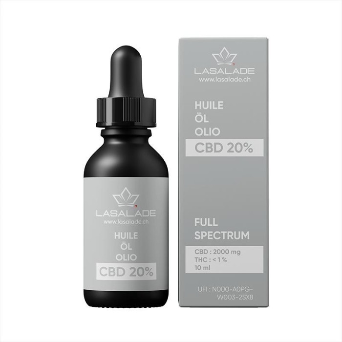 Olio di CBD 20% Biologico | Spettro Completo | Vendita Online Lasalade