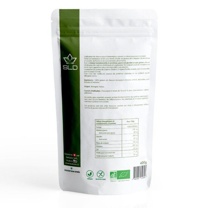 Organic hemp protein 400g - free delivery - Lasalade.ch