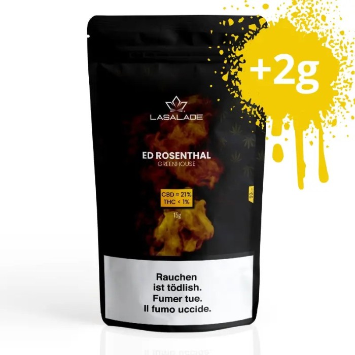 Cbd fiori di cannabis - ed rosenthal 15g - spedizione gratuita